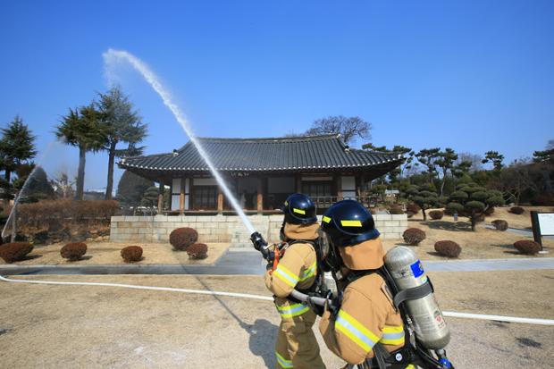 목조문화재 화재 진화훈련