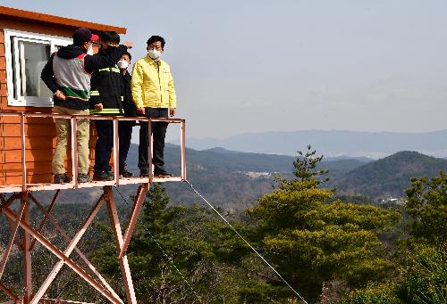 입화산 산불감시초소 예찰활동